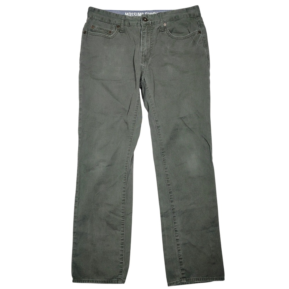 Mossimo Pants Mens 32x30 Olive Green Straight Leg Chino Solid Cotton Twill